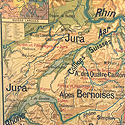 Ancienne carte d'cole gographique "La Suisse"
