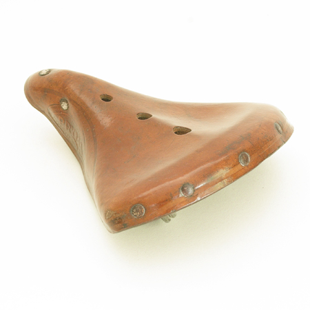 Selle Vélo Ancienne PRYMA En Cuir – Avec Ressorts En Acier – Pour Vélo De Route/course – Marron – Occasion Bon état